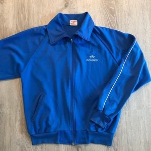 Vintage Blue Adidas Trefoil Track Jacket. Fits S/M